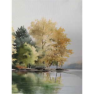 Kanva ar rāmi WALLY 45x60cm, mežs pie ezera
