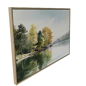 Kanva ar rāmi WALLY 45x60cm, mežs pie ezera