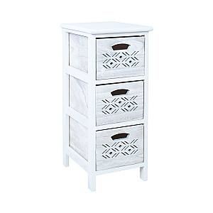 Kumode MIHKLI ar 3 uzglabāšanas vienībām 26x32x63cm, balta