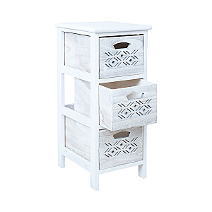 Комод MIHKLI с 3 ящиками 26x32x63см, белый