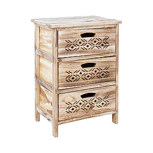 Kumode MIHKLI ar 3 uzglabāšanas vienībām 40x29x58cm, dabiska