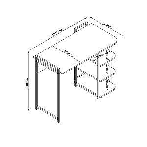 Galds LESTER 101,5x51,5xH81cm, melamīns