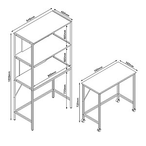 Galds / plaukts LESTER 84x40xH160cm, melamīns