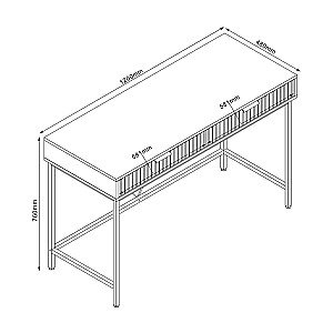 Galds HELVE 120x48xH76cm, melamīns