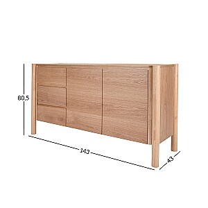 Skapja dēlis GARDENIA 143x43xH80,5cm, ozols