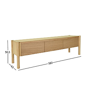 TV galds GARDENIA 183x43xH50,5cm, ozols