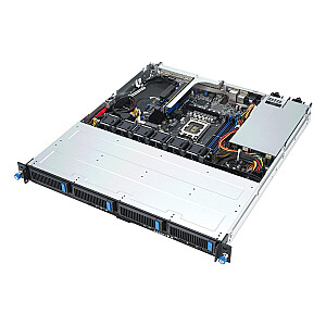 ASUS Rack 1U RS300-E12-RS4/350 Вт Intel C262 LGA1700 95 Вт 4xDDR5 4400/4000/3600 4x3,5"/2,5" 4*SATA/SAS/NVMe 2x Intel I210AT 1x порт управления, 1+1 450 Вт 80 PLUS Platinum