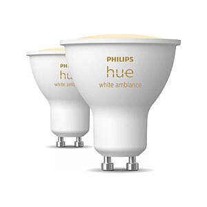 Philips Hue Умный Прожектор, упаковка 2 шт | GU10 | 4.2 Вт | Теплый до холодного белого света