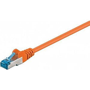 Goobay CAT 6A savienojuma kabelis, S/FTP (PiMF), oranžs - kabeļa garums 1.5 m