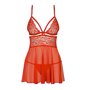 OBSESSIVE Babydoll un Stringi Sarkans L/XL
