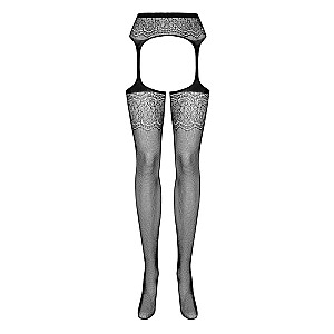 OBSESSIVE Garter Stockings pończochy ar jostu Melna XL/XXL