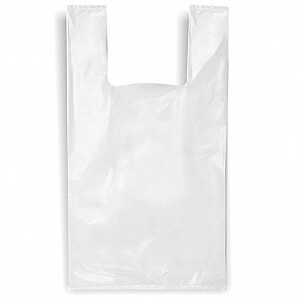 Maisiņi ar rokturiem HDPE 400+160x700mm, 20mikr., 100 gab/iep, balti