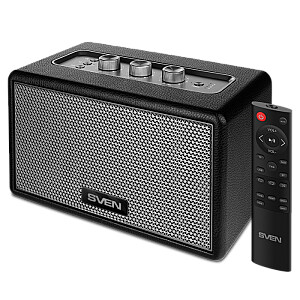 Динамик SVEN HA-950, черный, МДФ, PU кожа (60W, Bluetooth, USB, Micro SD, Пульт)