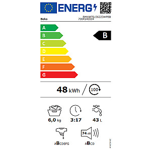 Šaurā veļas mašīna BEKO BM1WFSU 36233 WPBB
