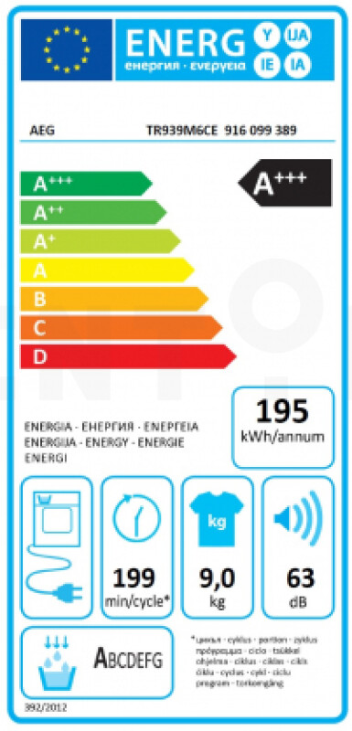 AEG žāvētājs TR939M6CE