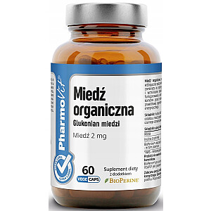 PHARMOVIT Organiskā vara glikonāts diētiskais uztura bagātinātājs 60 kapsulas