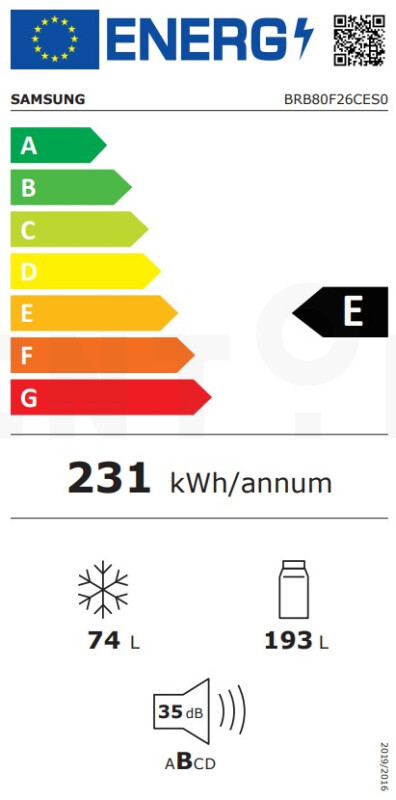 Встраиваемый холодильник Samsung BRB80F26CES0EO