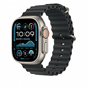 Okeāna melnā siksna pagarinājums 49 mm korpusam - titāna elementi dabīgā krāsā