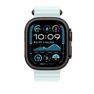 Okeāna siksna saldēti zila krāsā 49 mm korpusam - titāna elementi melnā krāsā