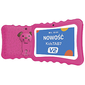 Tablete KidsTAB7 V2 4/32GB rozā vāciņš kamera 2MP