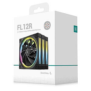 DeepCool FL12R-3 В 1 Компьютерный корпус Вентилятор 12 см Черный 3 шт.
