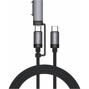 USB-C кабель 4smarts Explorer ComboCord 100W 2м с адаптером MagSafe черный