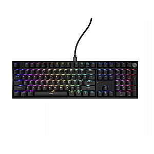 КЛАВИАТУРА ДЛЯ ГЕЙМЕРОВ GENESIS THOR 404 US RGB ПОДСВЕТКА МЕХАНИЧЕСКАЯ ЧЕРНАЯ GATERON YELLOW PRO