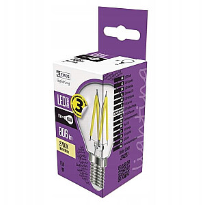 Emos LED spuldze Emos Z74237 filamentu mini globuss 6W E14 230V 2700K 806lm silti balta
