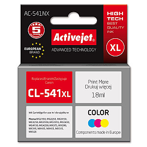 Activejet AC-541NX чернила для принтера Canon (замена Canon CL-541XL) Supreme, 18 мл, синий, желтый, красный