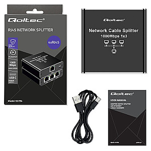 Ethernet Splitter Mini SWITCH 1x3 RJ45 | 1000Мб/с | USB-C | Алюминий