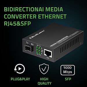 Двунаправленный медиаконвертер SWITCH Ethernet 1x RJ45 1x SFP | 1000Mb/с | 5V 