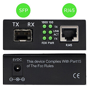 Двунаправленный медиаконвертер SWITCH Ethernet 1x RJ45 1x SFP | 1000Mb/с | 5V 