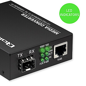 Двунаправленный медиаконвертер SWITCH Ethernet 1x RJ45 1x SFP | 1000Mb/с | 5V 