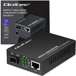 Двунаправленный медиаконвертер SWITCH Ethernet 1x RJ45 1x SFP | 1000Mb/с | 5V 