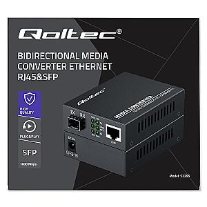 Двунаправленный медиаконвертер SWITCH Ethernet 1x RJ45 1x SFP | 1000Mb/с | 5V 