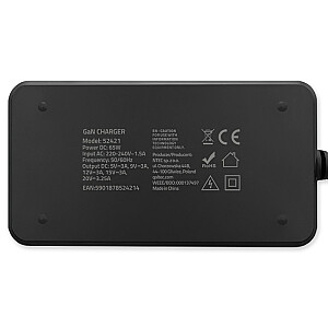 65W GaN супербыстрый SLIM адаптер питания | PD | 5-20V | 3.25A | USB-C 3.1 | ноутбук | MacBook | смартфон | +кабель 