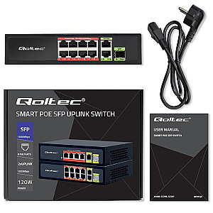 Коммутатор SWITCH FAST Ethernet 8x RJ45 PoE 2x RJ45 Uplink 1x SFP | 120W | 1000Mb/s 