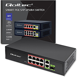 Коммутатор SWITCH FAST Ethernet 8x RJ45 PoE 2x RJ45 Uplink 1x SFP | 120W | 1000Mb/s 