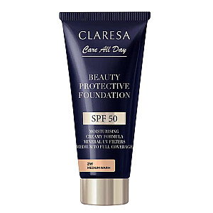 CLARESA Beauty Protective Foundation увлажняющий тональный крем с фильтром SPF50 2W Medium Warm 30ml