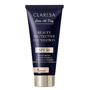 CLARESA Beauty Защитный тональный крем увлажняющий с SPF50 1W Light Warm 30ml