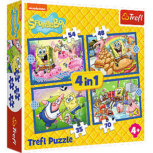 TREFL SPONGEBOB Комплект пазлов 4в1 Губка Боб
