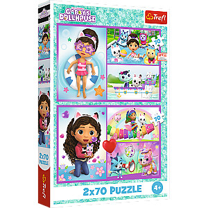 TREFL GABBY´S DOLLHOUSE Pužļu komplekts Spēlējies ar Gabiju, 2x70 gab.
