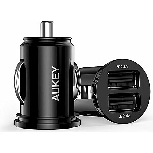 Aukey 2x USB 4.8A melns universāls lādētājs (CC-S1)