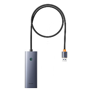 Baseus UltraJoy Series Lite, 4 pieslēgvietas, 50 cm (USB — USB3.0*4+Type-C5V) (pelēks)