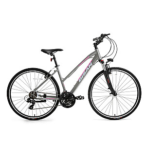 Tūrisma velosipēds Bisan 28 TRX8200-23 City Lady  Pelēks/rozā (Rata izmērs: 28" Rāmja izmērs: S)
