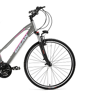 Tūrisma velosipēds Bisan 28 TRX8200-23 City Lady  Pelēks/rozā (Rata izmērs: 28" Rāmja izmērs: S)