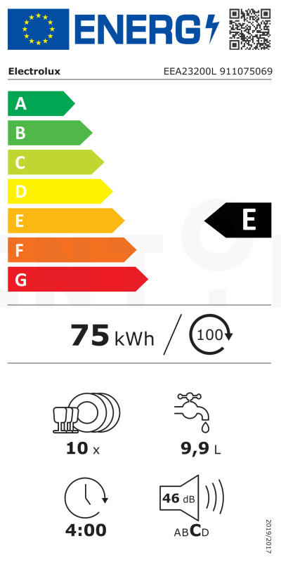 Iebūvējama trauku mazgājamā mašīna Electrolux EEA23200L