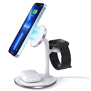 Choetech inductive charger (MagSafe compatible) stand for iPhone, Apple Watch, AirPods White