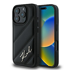 Karl Lagerfeld Apple Karl Lagerfeld Quilted Signature iPhone 16 Pro Max Case - Black