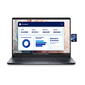 Dell Pro 14 Premium | 14 " | FHD+ | Pretatspīduma | Intel Core Ultra 7 | 268V | 32 GB | LPDDR5x | Cietā diska ietilpība 1000 GB | Intel Arc Graphics | Windows 11 Pro | Bluetooth versija 5.4 | Tastatūras valoda angļu | Tastatūra ar apgaismojumu | Garantija